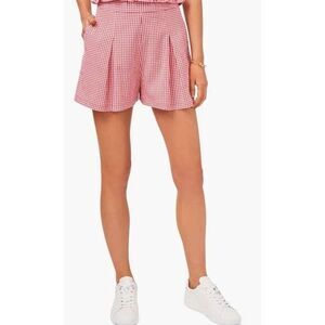 Pleated Gingham shorts in Goji‎ Berry size 10